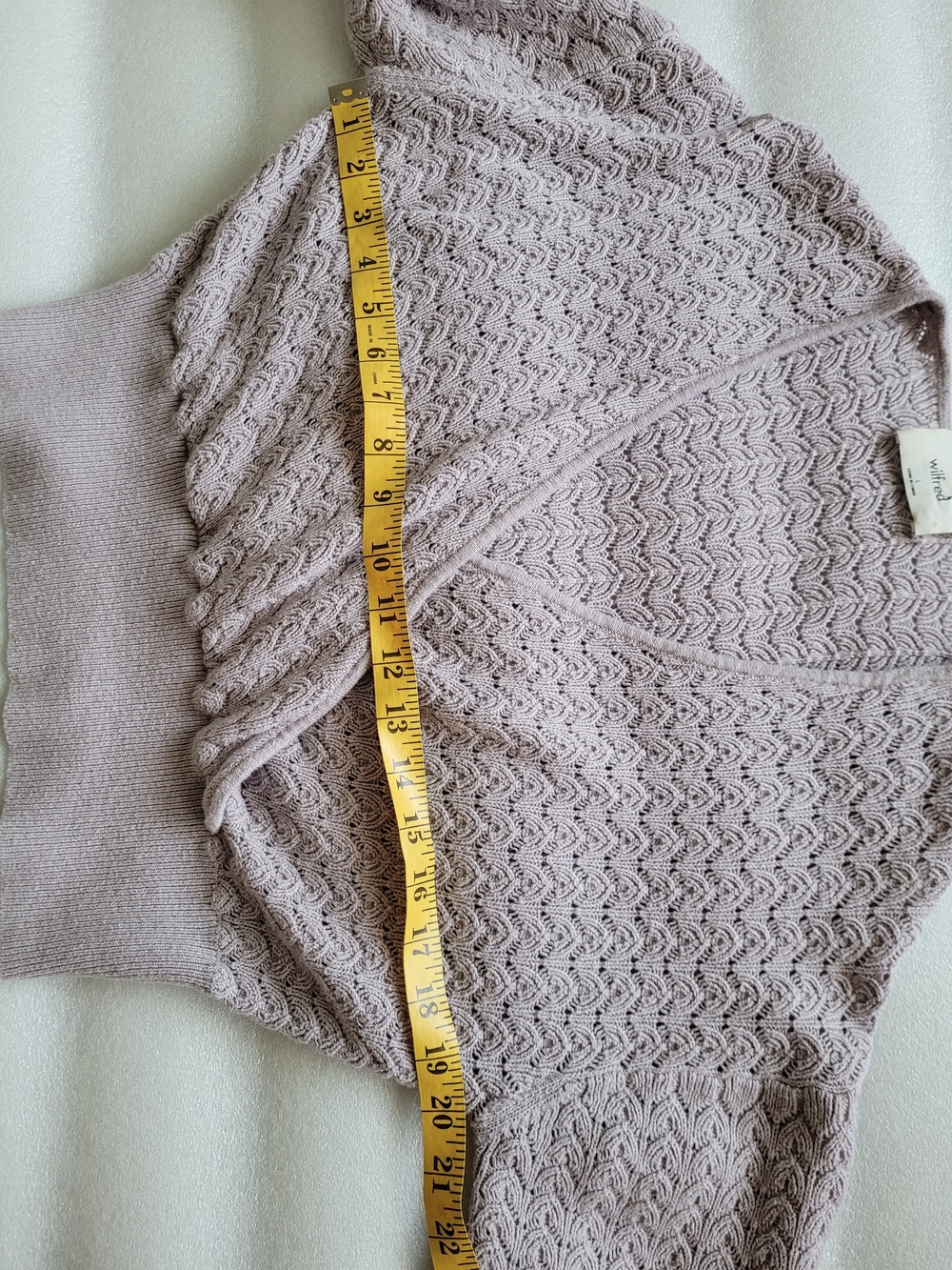 Wilfred Dear Merino Blend Faux wrap sweater Lavender Large Soft Girl - Picture 10 of 12